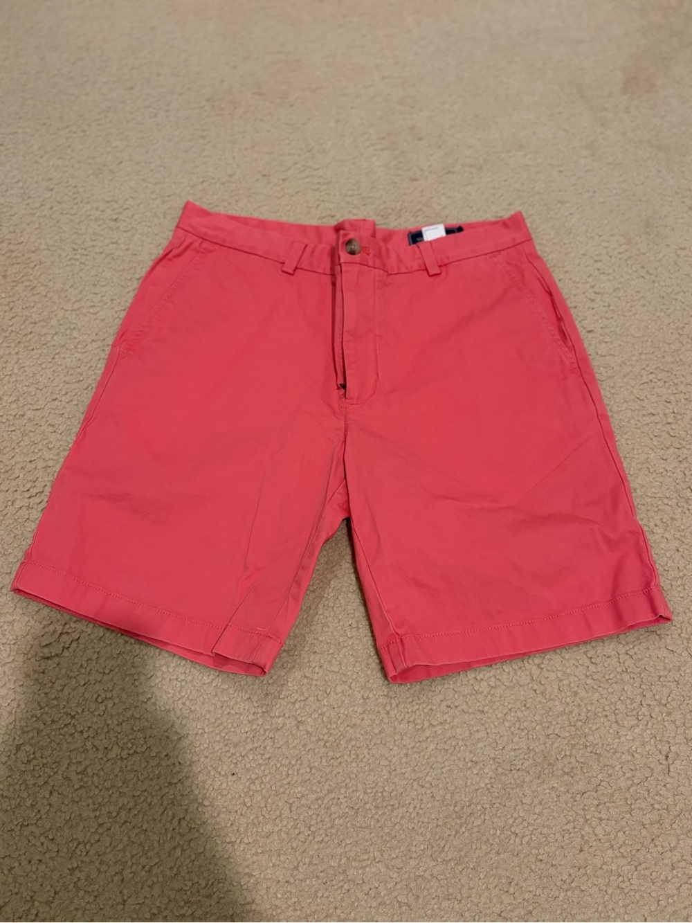 Like New Vineyard Vines Coral-Pink Flat Front Chino Shorts